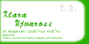 klara ujvarosi business card